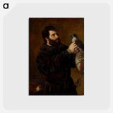 Giorgio Cornaro with a Falcon - ティツィアーノ ヴェチェッリオ Postcard.