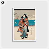 アートポストカード-Fashionable Man Viewing the Snow
 - 歌川 国貞 Postcard.