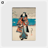 アートポストカード-Fashionable Man Viewing the Snow
 - 歌川 国貞 Postcard.