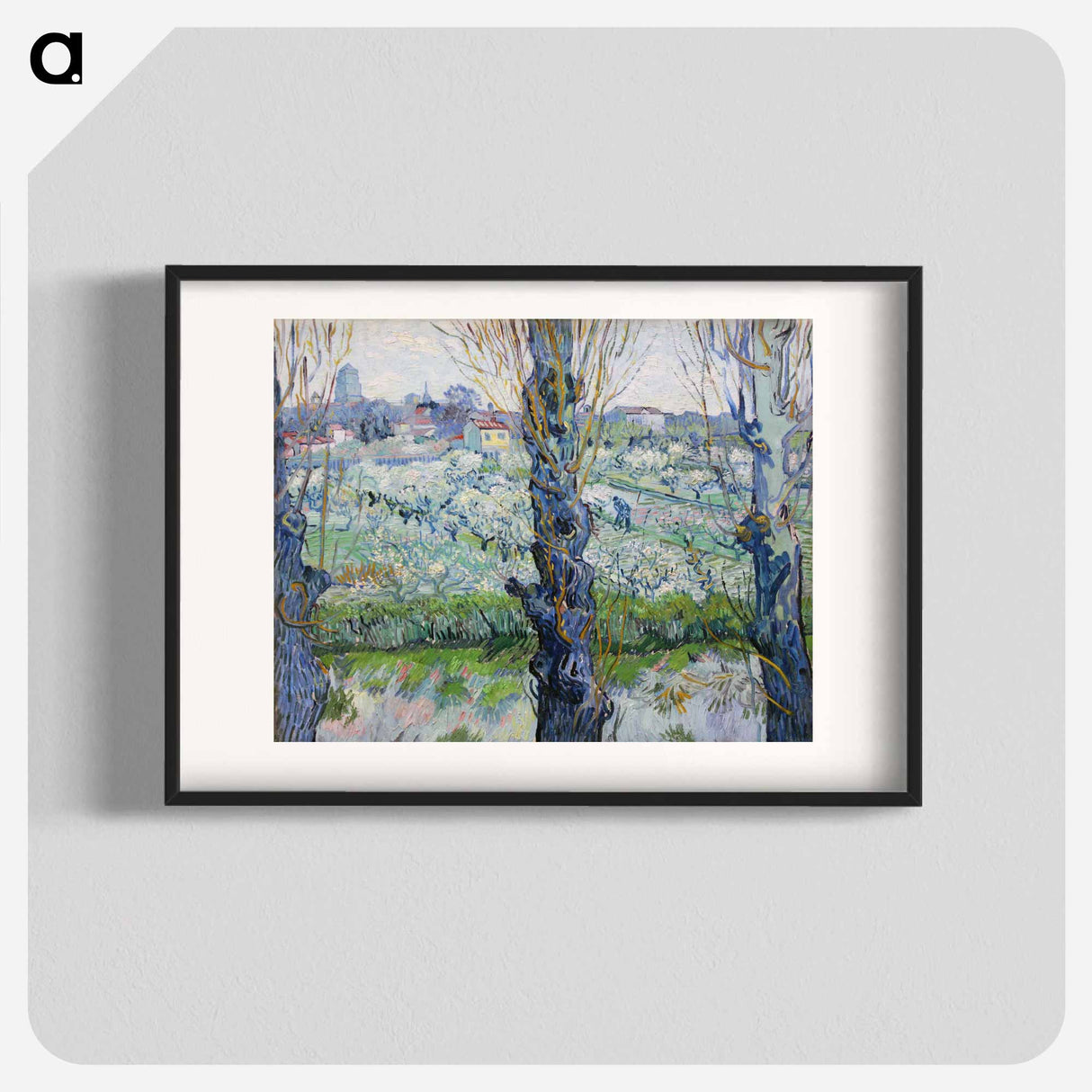 View of Arles, Flowering Orchards - Vincent van Gogh Poster.