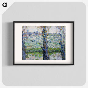 アートポスター-View of Arles, Flowering Orchards - フィンセント ファン ゴッホ Poster.