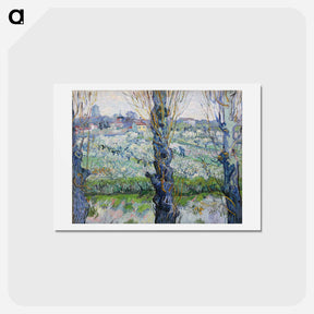 アートポストカード-View of Arles, Flowering Orchards - フィンセント ファン ゴッホ Postcard.