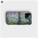 View of Arles, Flowering Orchards - フィンセント ファン ゴッホ Phone Case.