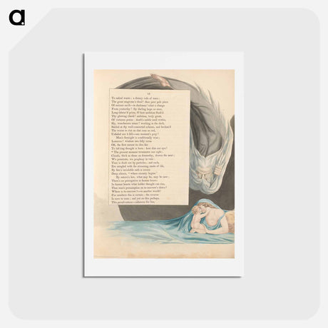 アートポストカード-Young's Night Thoughts, Page 13, The Present Moment Terminates our Sight - ウィリアム ブレイク Postcard.