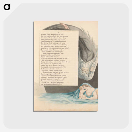 アートポストカード-Young's Night Thoughts, Page 13, The Present Moment Terminates our Sight - ウィリアム ブレイク Postcard.