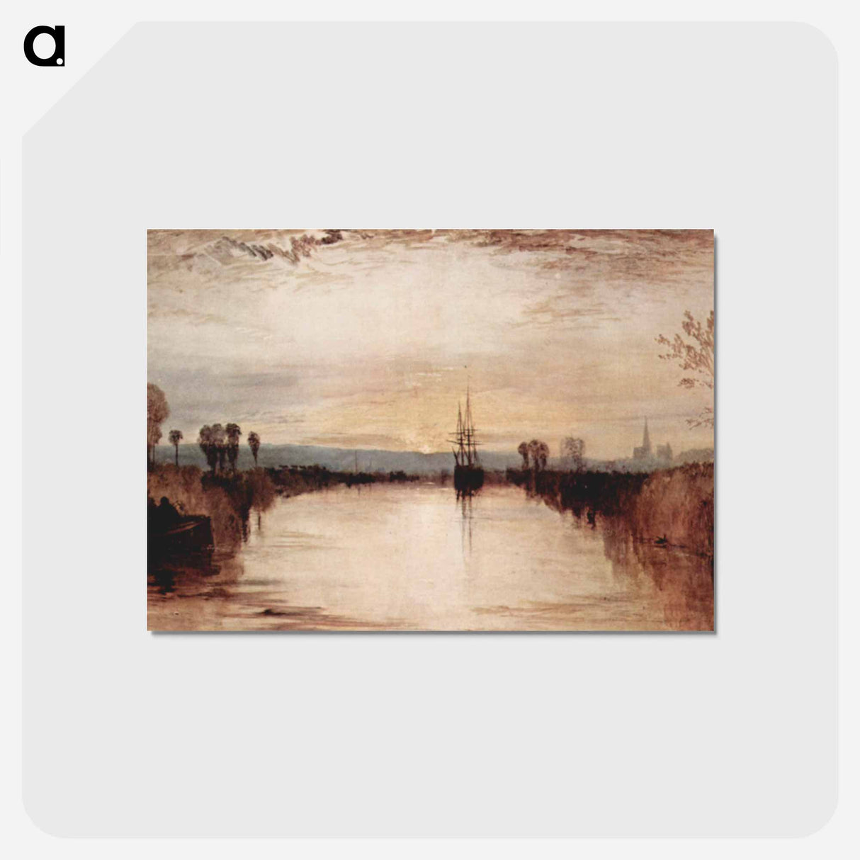 アートポストカード-Chichester Canal - ウィリアム ターナー Postcard.