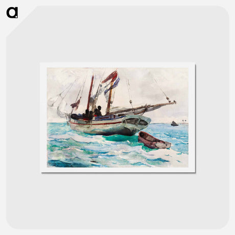 アートポストカード-Schooner–Nassau - ウィンスロー ホーマー Postcard.