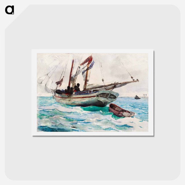 アートポストカード-Schooner–Nassau - ウィンスロー ホーマー Postcard.