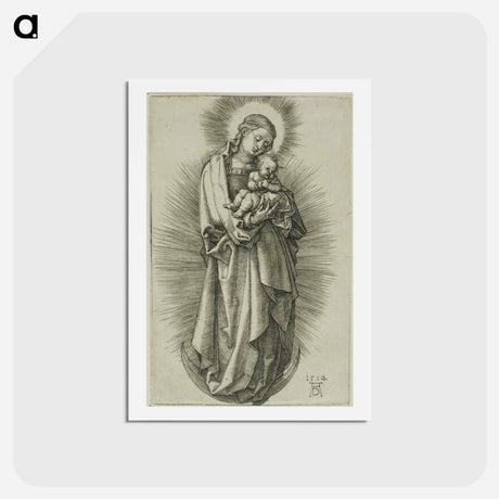 アートポストカード-The Virgin on the Crescent with a Diadem - アルブレヒト デューラー Postcard.