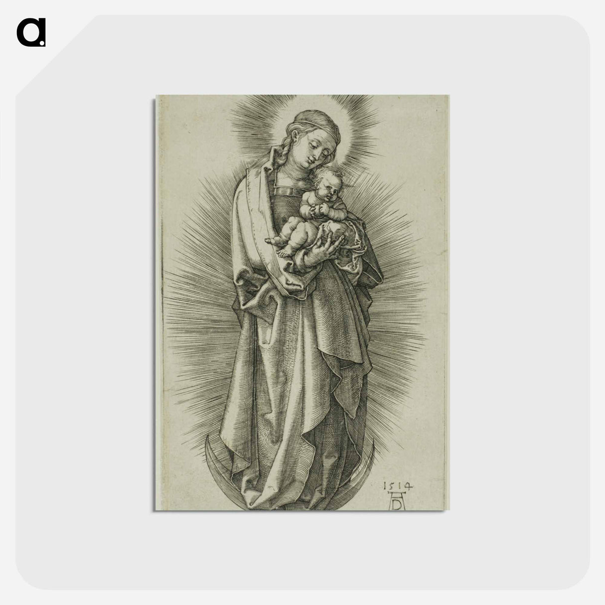 アートポストカード-The Virgin on the Crescent with a Diadem - アルブレヒト デューラー Postcard.