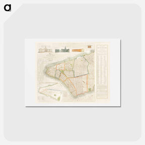 アートポストカード-The City of New York: Longworth's Explanatory Map and Plan - アンティーク地図 Postcard.