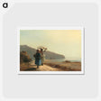 アートポストカード-Two Women Chatting by the Sea - カミーユ ピサロ Postcard.