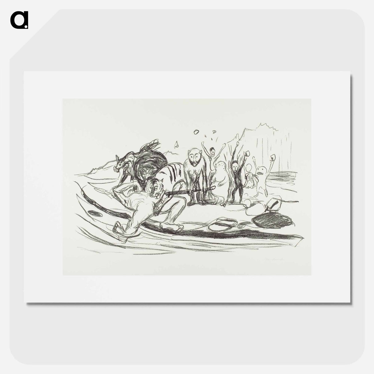 アートポスター-Alpha’s Death - エドヴァルド ムンク Poster.