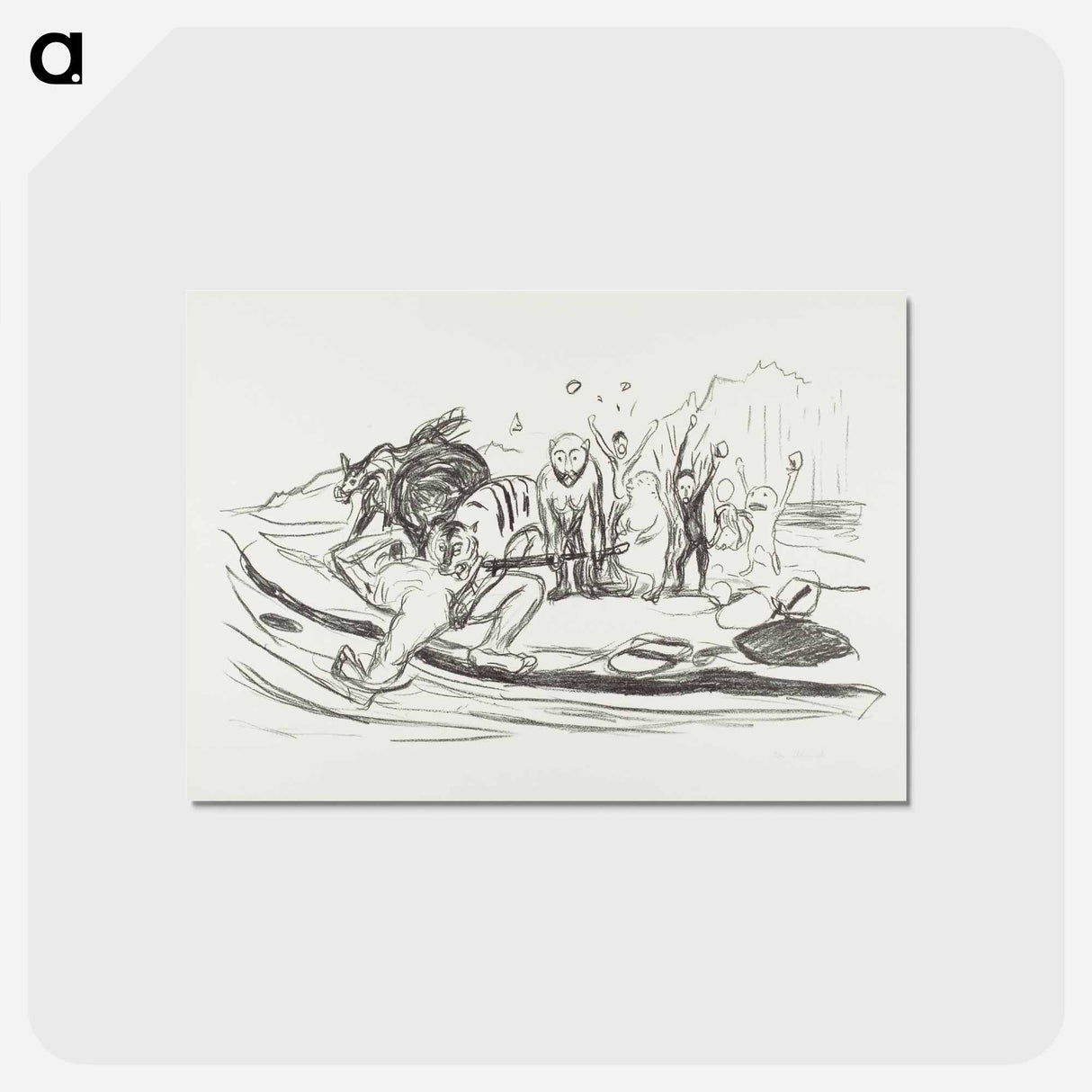 アートポストカード-Alpha’s Death - エドヴァルド ムンク Postcard.