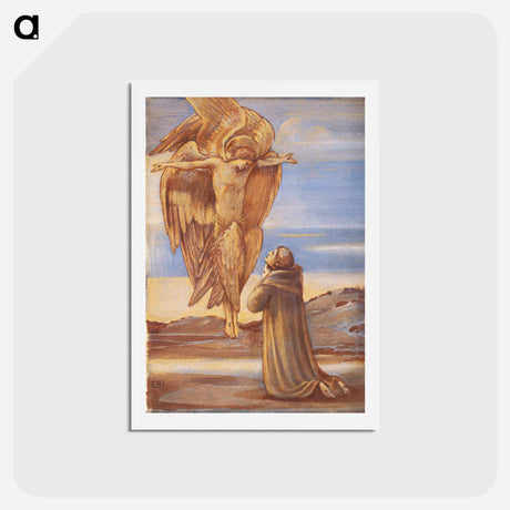 アートポストカード-St. Francis Receiving the Stigmata - エドワード バーン ジョーンズ Postcard.