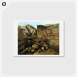 アートポストカード-Crumbling Rocks - ギュスターヴ クールベ Postcard.