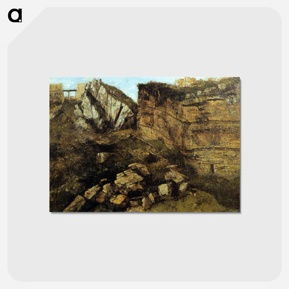 アートポストカード-Crumbling Rocks - ギュスターヴ クールベ Postcard.