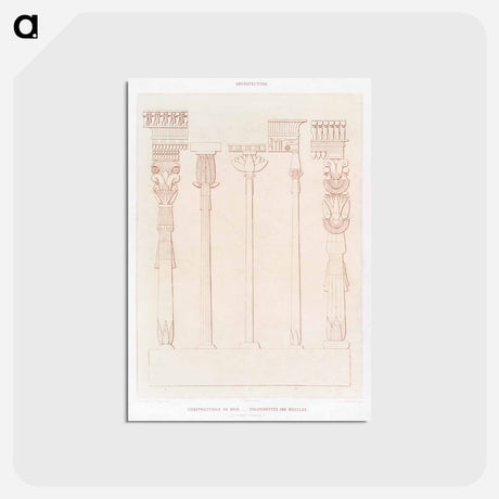 アートポストカード-Egyptian Columns and Aedicules
 - エジプト美術史 Postcard.