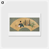 アートポストカード-Painting with Kogō in Sagano - 神坂 雪佳 Postcard.
