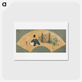 アートポストカード-Painting with Kogō in Sagano - 神坂 雪佳 Postcard.