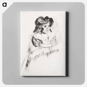 アートパネル-Margot, Resting Arms on Back of Armchair - メアリー カサット Canvas.