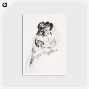 アートポストカード-Margot, Resting Arms on Back of Armchair - メアリー カサット Postcard.