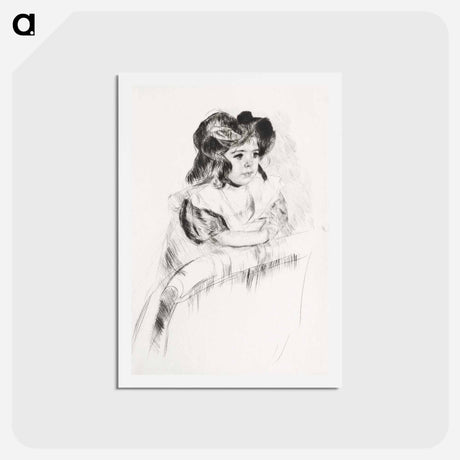 アートポストカード-Margot, Resting Arms on Back of Armchair - メアリー カサット Postcard.