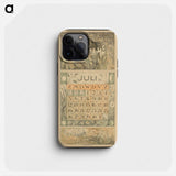 Calendar for July 1914 with a tree in a rural area - Theo van Hoytema Phone Case.
