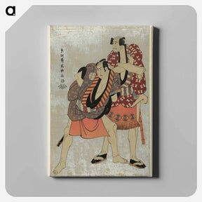アートパネル-Kabuki Actors Arashi Ryūzō I as Yakko Ukiyo Matabei and Ōtani Hiroji III as Yakko Tosa No Matabei - 東洲斎 写楽 Canvas.