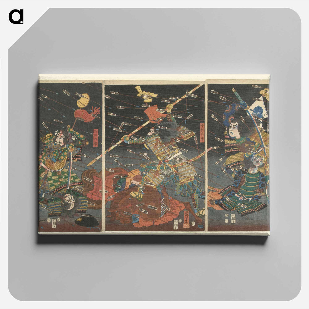 De laatste aanval van de Kusunoki te Shijonawate - 歌川 国芳 Canvas.