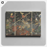 アートパネル-De laatste aanval van de Kusunoki te Shijonawate - 歌川 国芳 Canvas.