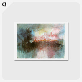 アートポストカード-The Burning of the Houses of Parliament - ウィリアム ターナー Postcard.