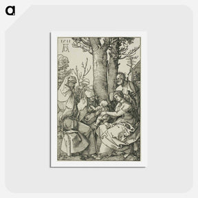 アートポストカード-The Holy Family with Joachim and Saint Anne - アルブレヒト デューラー Postcard.