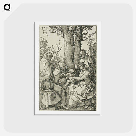 アートポストカード-The Holy Family with Joachim and Saint Anne - アルブレヒト デューラー Postcard.