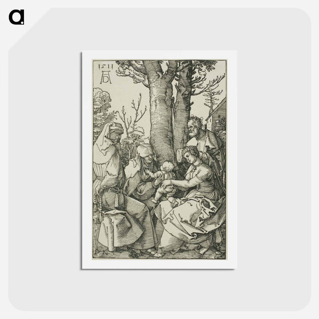 アートポストカード-The Holy Family with Joachim and Saint Anne - アルブレヒト デューラー Postcard.