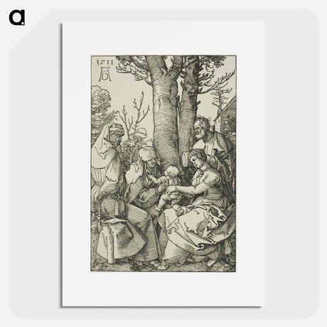 アートポスター-The Holy Family with Joachim and Saint Anne - アルブレヒト デューラー Poster.