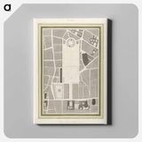 La Halle aux Blés, Street Plan - アンティーク地図 Canvas.
