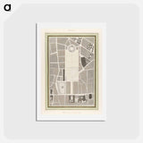 アートポストカード-La Halle aux Blés, Street Plan - アンティーク地図 Postcard.