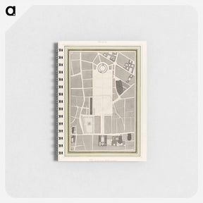 アートメモ帳-La Halle aux Blés, Street Plan - アンティーク地図 Memo.