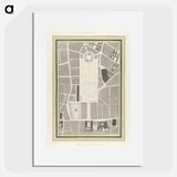 La Halle aux Blés, Street Plan - アンティーク地図 Poster.