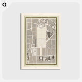 アートポストカード-La Halle aux Blés, Street Plan - アンティーク地図 Postcard.