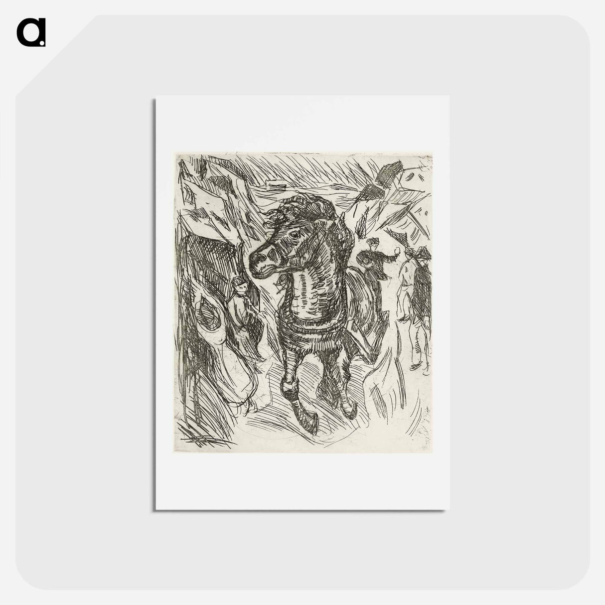 アートポストカード-Galloping Horse - エドヴァルド ムンク Postcard.