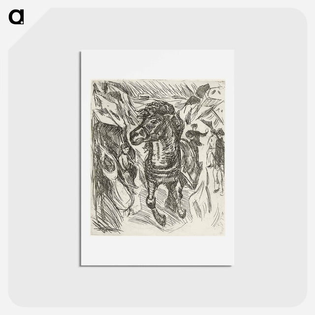 アートポストカード-Galloping Horse - エドヴァルド ムンク Postcard.
