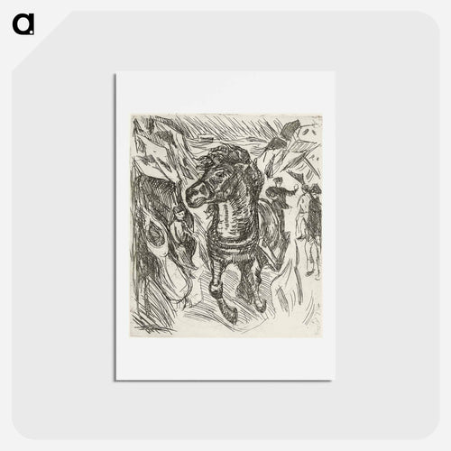 Galloping Horse - エドヴァルド ムンク Postcard.