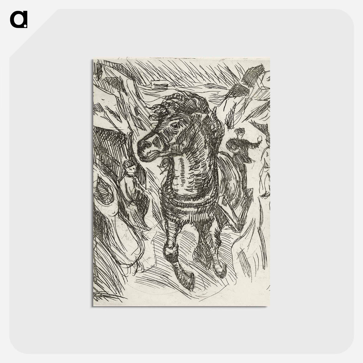 アートポストカード-Galloping Horse - エドヴァルド ムンク Postcard.