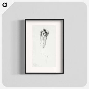 アートポスター-Standing Female Nude with Arms Raised - エドワード バーン ジョーンズ Poster.