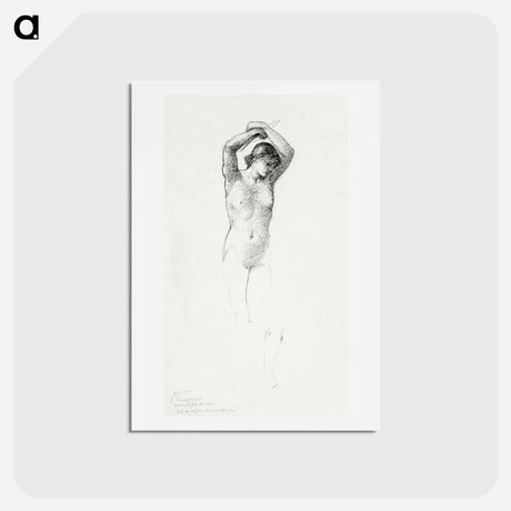 アートポストカード-Standing Female Nude with Arms Raised - エドワード バーン ジョーンズ Postcard.