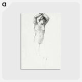 アートポストカード-Standing Female Nude with Arms Raised - エドワード バーン ジョーンズ Postcard.