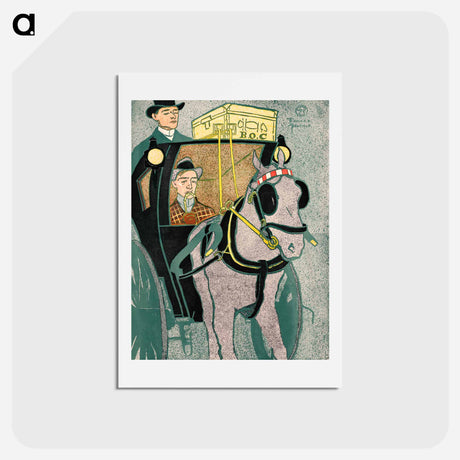 アートポストカード-Man in carriage - エドワード ペンフィールド Postcard.