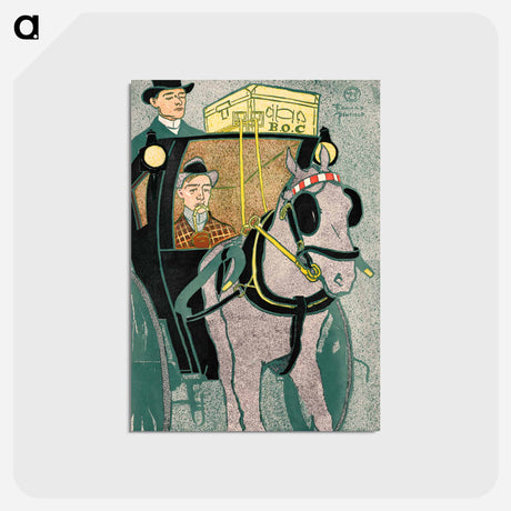アートポストカード-Man in carriage - エドワード ペンフィールド Postcard.